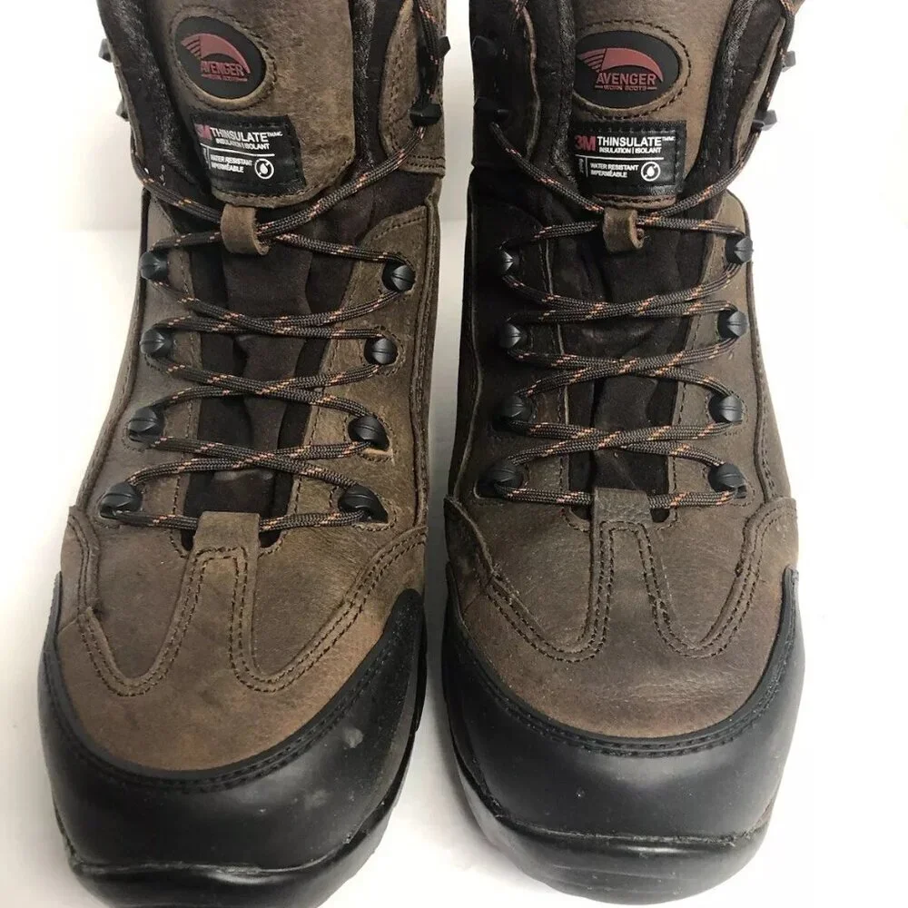 Avenger Men’s A7264 Insulated Hiker Brown Boots, Size 11M